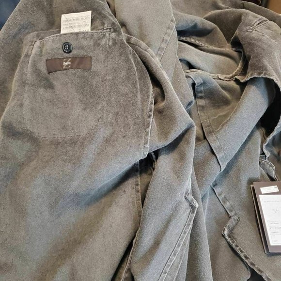 Z Zegna Mens Two Button Blazer Gray Jetted Pockets Notch Lapel 44R EU 54R New - Picture 11 of 11